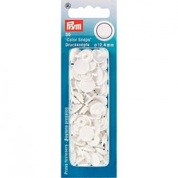 Prym : Boutons pressions color snaps blanc 12.4mm