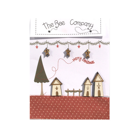 The Bee Company - Boutons Village "Merry Christmas"
