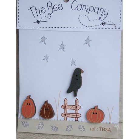 THE BEE COMPANY : Boutons "corbeau d'automne"