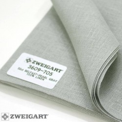 Zweigart - Toile de lin à broder Belfast coloris gris argent