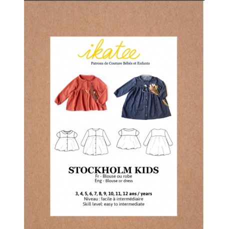 Ikatee : Pochette patron de couture STOCKHOLM KIDS Blouse + Robe 3-12A