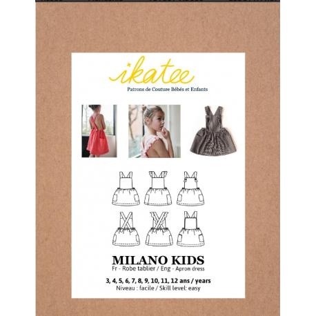 Ikatee : Pochette patron de couture MILANO KIDS Robe 3-12A