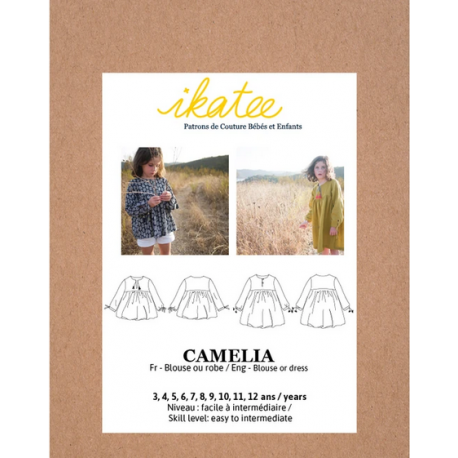 Ikatee : Pochette Patron de couture CAMELIA Blouse + Robe 3-12