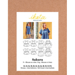 Ikatee : Pochette patron de couture SAKURA femme Blouse et Robe 32-52