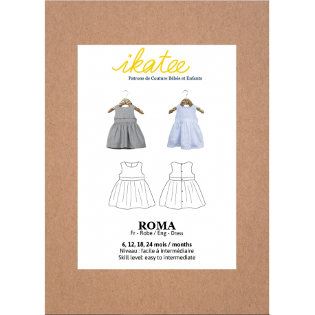 Ikatee : Pochette patron de couture ROMA Robe sans manche Bébé Fille 6-24 mois