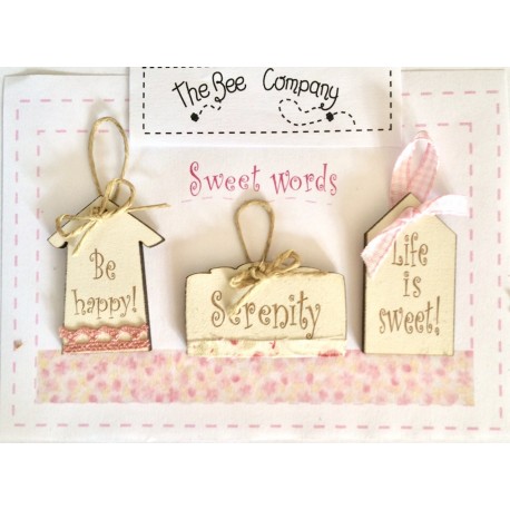 The Bee company -Boutons mini étiquettes "Sweet words"