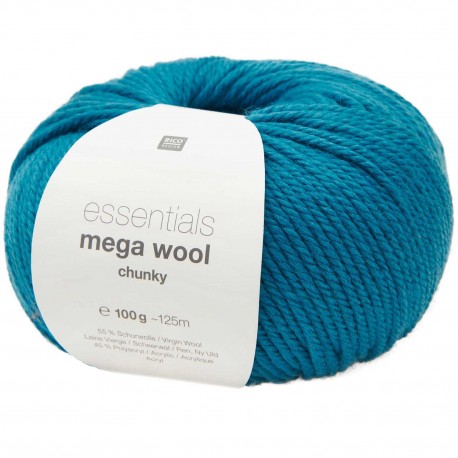Rico Design - Laine à tricoter Essentials Mega Wool Chunky coloris turquoise