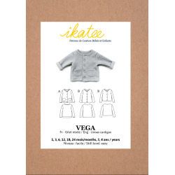 Ikatee : Pochette patron de couture VEGA Gilet maille 1M-4A