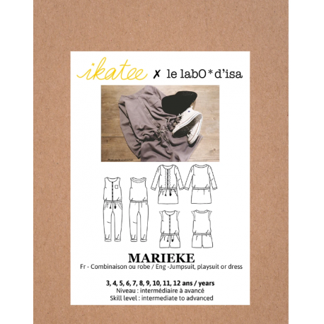 Ikatee : Pochette patron de couture MARIEKE Trio blouse combinaison ou robe 3-12A