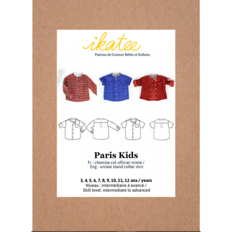 Ikatee : Pochette patron de couture PARIS Kids Chemise 3-12A
