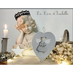 Le Lin d'Isabelle : Cœur "ourson de Noël"
