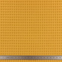 Tissu éponge en nid d'abeille moutarde