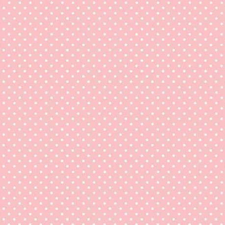Makower : Tissu coton Spot white on cheeky Pink