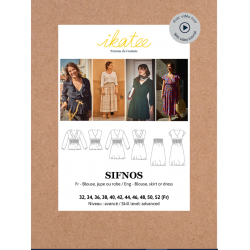 Ikatee : Pochette patron de couture SIFNOS femme blouse jupe et robe 32-52
