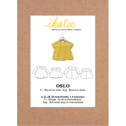 Ikatee : Pochette patron de couture OSLO Duo Blouse & Robe 6M-4A
