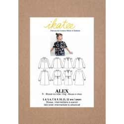 Ikatee : Pochette patron de couture ALEX Blouse + Robe 3-12A