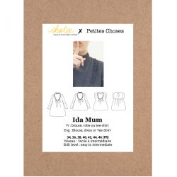 Ikatee : Pochette patron de couture Femme IDA- Blouse, robe ou tee shirt 34 au 46(FR)