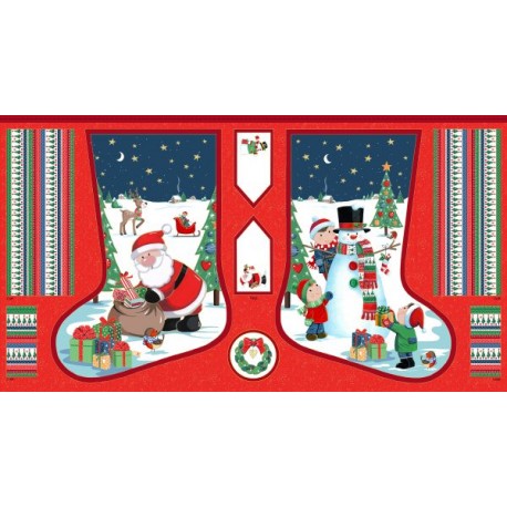 Tissu Coton premium Santa’s Advent panel